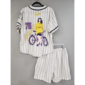 VINTAGE ESLEEP Pajamas Women's S 90s‎ MICHIGAN UNIVERSITY Streetwear College Rap